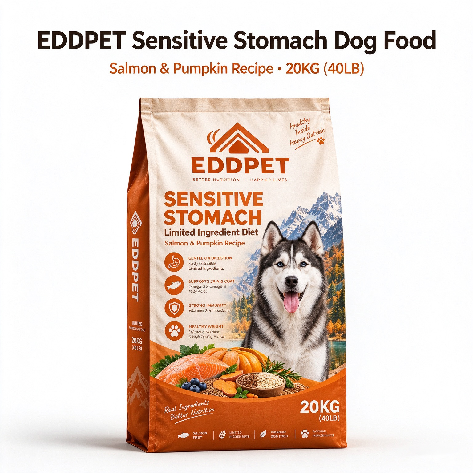 EDDPET Sensitive Stomach Dog Food 20KG | Salmon & Pumpkin - 图片 2