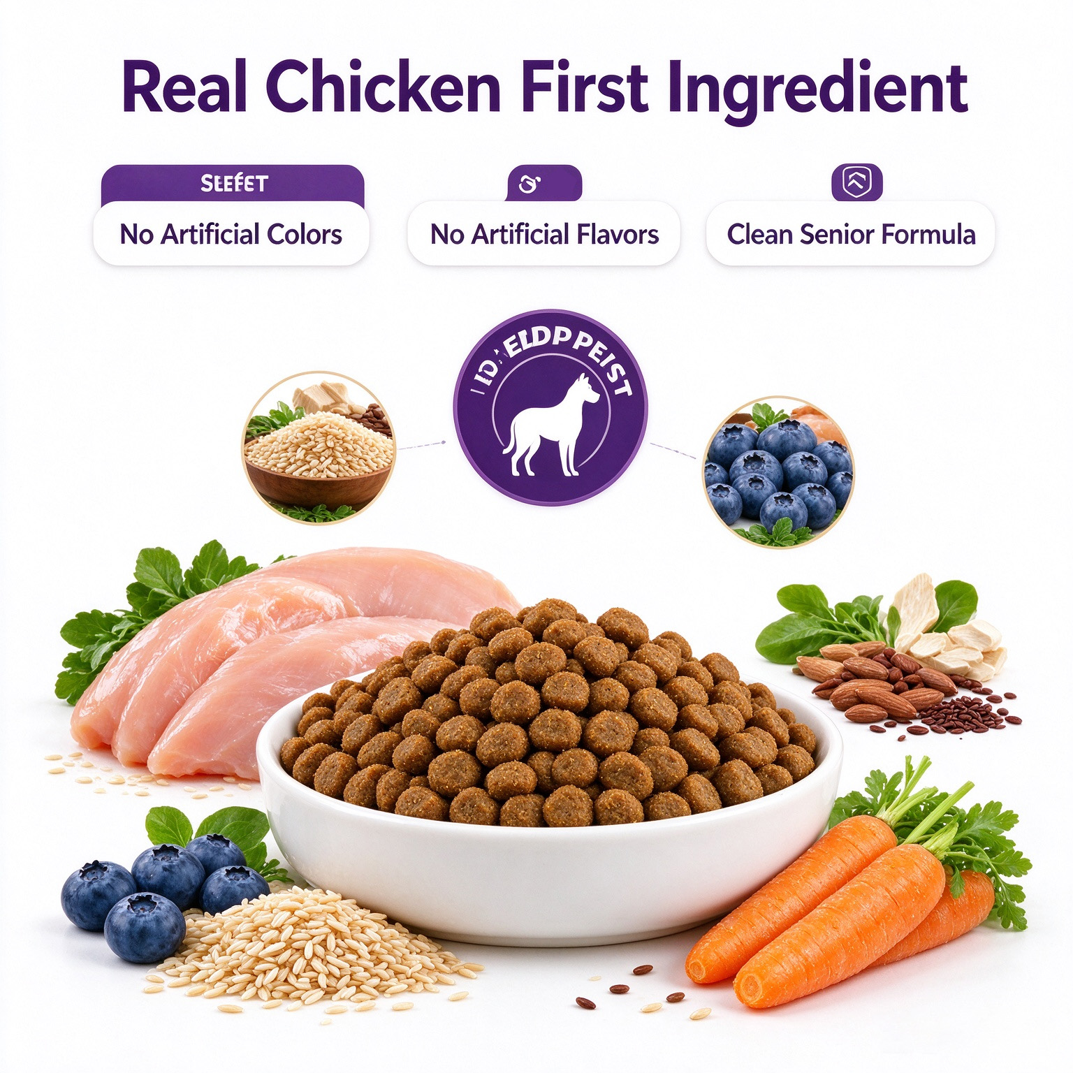 EDDPET Senior Healthy Aging Dog Food 20KG | Chicken & Brown Rice Recipe - 图片 8