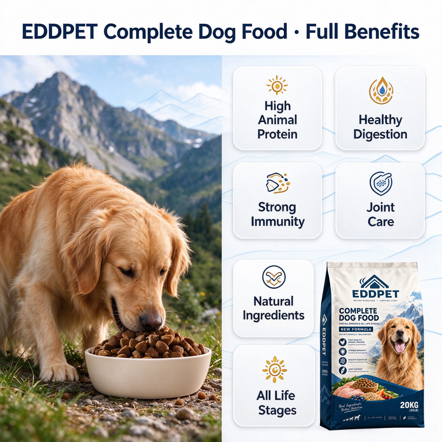 EDDPET Complete All Life Stages Dog Food 20KG | Outdoor Mountain Formula - 图片 10